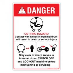 Safety Sign Store DS434-A6PC-01 Danger: Cutting Hazard Sign Board