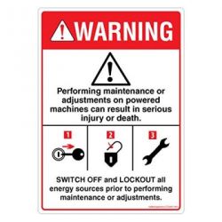 Safety Sign Store DS437-A6PC-01 Warning: Switch Off Before Performing Maintenance Sign Board