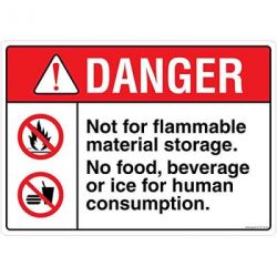 Safety Sign Store FS118-A4AL-01 Danger: Not For Flammable Material Storage Sign Board