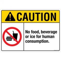 Safety Sign Store FS119-A3AL-01 Caution: No Food & Beverage Sign Board