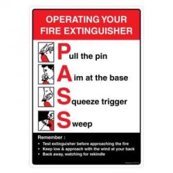 Safety Sign Store FS401-A4PC-01 Fire Extinguisher-Operating Procedures Sign Board