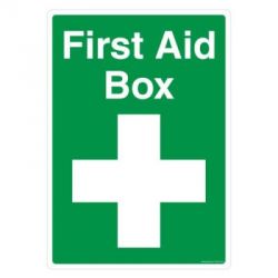 Safety Sign Store FS409-A4V-01 First Aid Box Sign Board