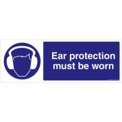 Safety Sign Store FS601-1029V-01 Ear Protection Must Be Worn Sign Board