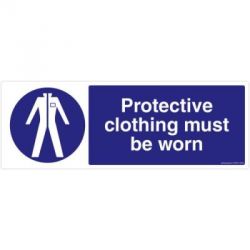 Safety Sign Store FS603-2159V-01 Protective Clothing Must Be Worn Sign Board