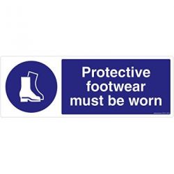 Safety Sign Store FS610-1029AL-01 Protective Footware Must Be Worn Sign Board