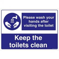 Safety Sign Store FS626-A3V-01 Please Wash Your Hands After Visiting The Toilet Sign Board