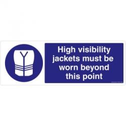Safety Sign Store FS630-2159V-01 High Visibility Jackets Must Be Worn Sign Board