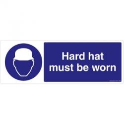 Safety Sign Store FS631-2159PC-01 Hard Hat Must Be Worn Sign Board