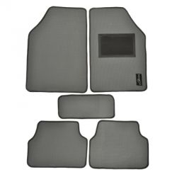 Leganza A2CW156Car Footmat, Color Black White, Material PVC, Finish Textured