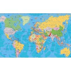 Asian Maps of World, Gloss, Size 70 x 100cm
