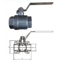 GOFFER STEEL CF8 IC Casting Single Piece Screw End Ball Valve, Size 20mm