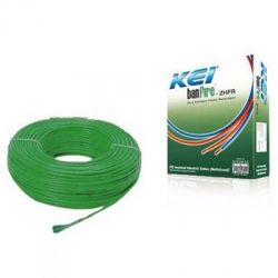 KEI Flame Retardant Cable, Nominal Area 0.75sq mm, Current 9A, Color Green