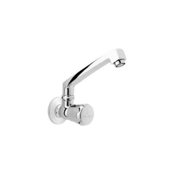 Sink Cock Wall Mounted with Casted Swivel Spout & Wall Flange