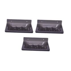 Easyhome Furnish EBA-A-1073B Acrylic Soap Dish Set, Material Acrylic, Color Black, Dimension 15 x 11 x 4cm
