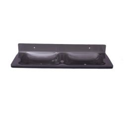 Easyhome Furnish EBA-A-108B Acrylic Double Soap Dish, Material Acrylic, Color Black, Dimension 30 x 10 x 4cm