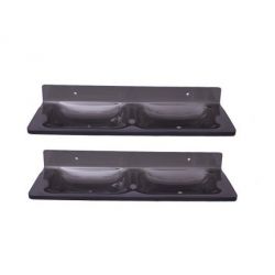 Easyhome Furnish EBA-A-1082B Acrylic Double Soap Dish Set, Material Acrylic, Color Black, Dimension 30 x 10 x 4cm
