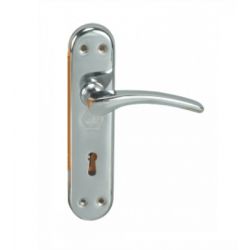 Harrison 21501 Economy Series Mortice Handle Set, Design Oval, Lock Type KY, Finish Polish Chrome, Size 65mm, No. of Keys 3, Lever/Pin 6L, Material Iron