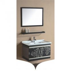 Elegant Casa SS-012 Bathroom Cabinet, Main Cabinet Size 800 x 470 x 540mm, Mirror Size 800 x 600mm, Side Cabinet 800 x 120 x 4mm, Material Stainless Steel