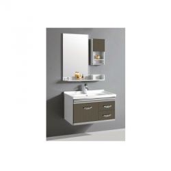 Elegant Casa PS-103 Bathroom Cabinet, Main Cabinet Size 800 x 480 x 460mm, Mirror Size 500 x 800mm, Side Cabinet 250 x 120 x 550mm, Material Stainless Steel
