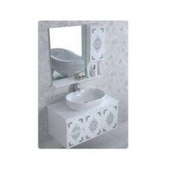 Elegant Casa PVC-203 Bathroom Cabinet, Main Cabinet Size 900 x 500 x 600mm, Mirror Size 240 x 120 x 790mm, Material PVC