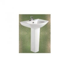 Elegant Casa EC-101 Basin with Pedestal, Size 620 x 480 x 840mm, Color White