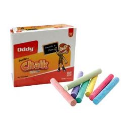 Oddy Colored Chalk Dust Less 50 PCs. Pack (Set of 10 Boxes)- CDL-C50-1 Item