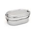 Generic Stainless Steel Capsule Shape Double Decker Bento Lunch Box, Dimension 16 x 10 x 5.5cm
