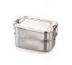 Generic Stainless Steel Rectangular Double Decker Bento Lunch Box, Dimension 18 x 12 x 7cm