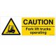 Safety Sign Store CW409-1029AL-01 Caution: Fork Lift Trucks Operating Sign Board