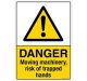 Safety Sign Store CW417-A4V-01 Danger: Moving Machinery Risk Of Trapped Hands Sign Board