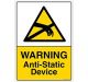 Safety Sign Store CW421-A4V-01 Warning: Anti-Static Device Sign Board
