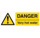 Safety Sign Store CW429-1029AL-01 Danger: Very Hot Water Sign Board