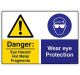 Safety Sign Store CW430-A4AL-01 Danger: Eye Hazard Hot Metal Fragment Sign Board
