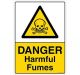 Safety Sign Store CW454-A3PC-01 Danger: Harmful Fumes Sign Board