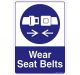 Safety Sign Store CW603-A4V-01 Wear Seat Belts Sign Board