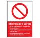 Safety Sign Store CW611-A3AL-01 Microwave Oven Sign Board
