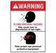 Safety Sign Store DS425-A4V-01 Warning: Flying Material Hazard Sign Board
