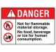 Safety Sign Store FS118-A4PC-01 Danger: Not For Flammable Material Storage Sign Board