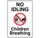 Safety Sign Store FS122-A3PC-01 No Idling Children Breathing Sign Board
