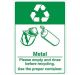 Safety Sign Store FS207-A4PC-01 Recyclable Metal Sign Board