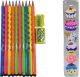 Doms Neon Groove Slim Triangle Pencils(Pack of 10)
