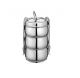 Generic Stainless Steel Clip Belly Lunch Box, Diameter 14cm, Number of Containers 4