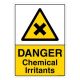 Safety Sign Store CW110-A4AL-01 Danger: Chemical Irritants Sign Board