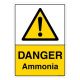 Safety Sign Store CW111-A3PC-01 Danger: Ammonia Sign Board