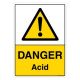 Safety Sign Store CW112-A3PC-01 Danger: Acid Sign Board