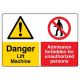 Safety Sign Store CW212-A2AL-01 Danger: Lift Machine Sign Board