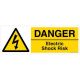 Safety Sign Store CW301-1029PC-01 Danger: Electric Shock Risk Sign Board