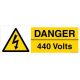 Safety Sign Store CW304-1029PC-01 Danger: 440 Volts Sign Board