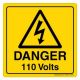 Safety Sign Store CW323-210V-01 Danger: 110 Volts Sign Board