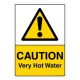 Safety Sign Store CW406-A4PC-01 Caution: Very Hot Water Sign Board